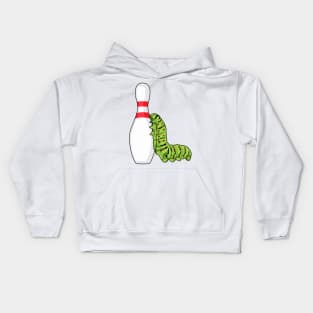 Caterpillar at Bowling with Bowling pin Kids Hoodie